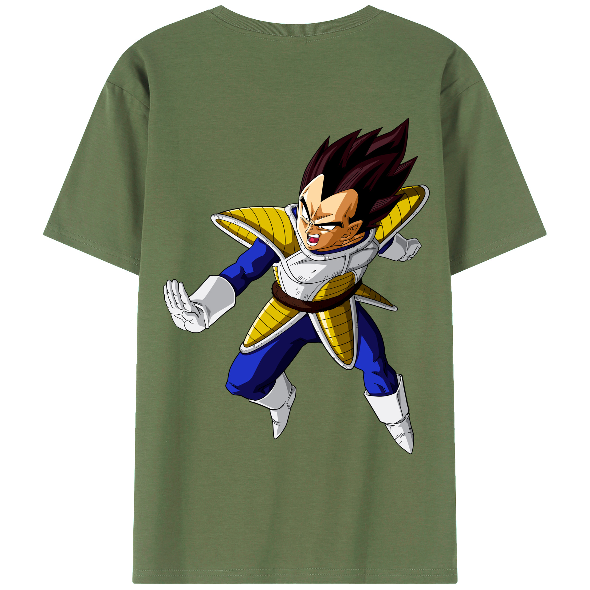（画像用） ドラゴンボール ベジータ四世（Bejīta Yonsei）DRAGON BALL Vegeta IV 綿100％ メンズ半袖Tシャツ（バックプリント） 通気性